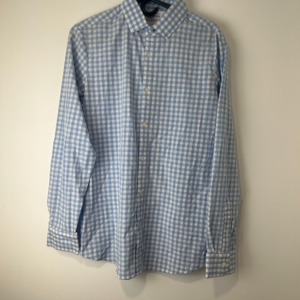 mizzen main shirt mens M button up leeward plaid performance long sleeve